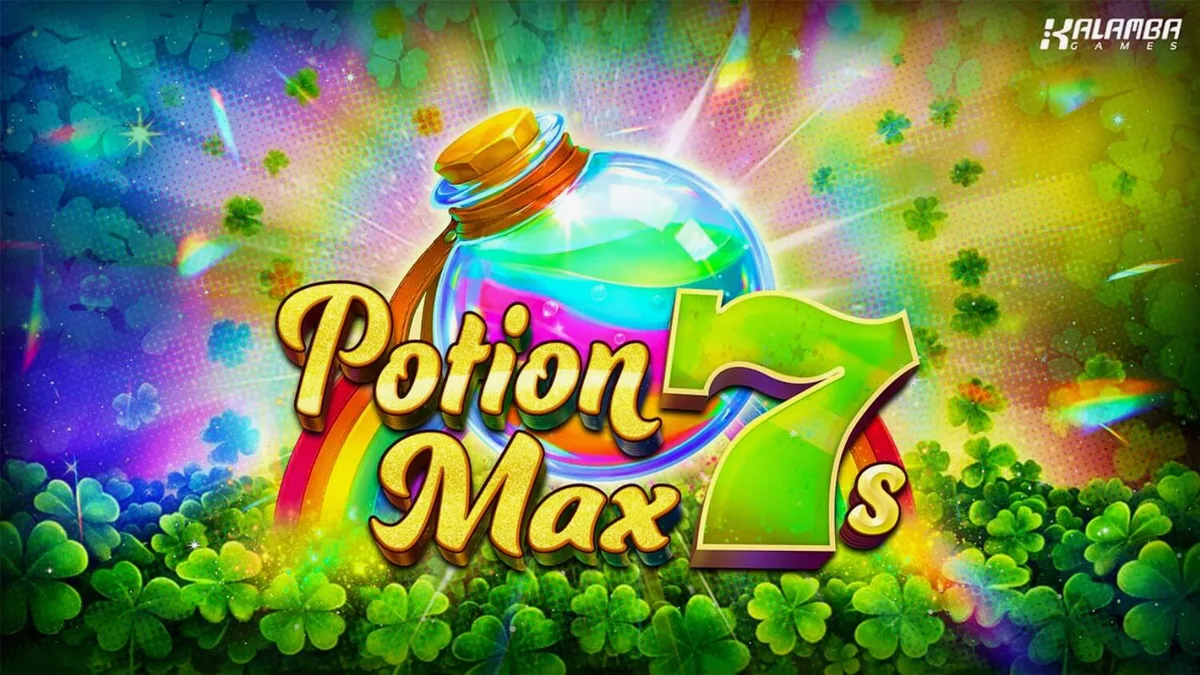 Interface do jogo Potion Max 7s com símbolos clássicos e elementos irlandeses