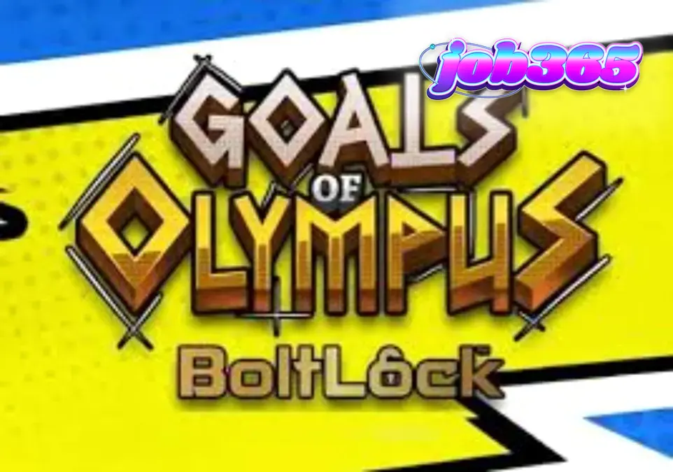 Interface de jogo do slot Goals of Olympus BoltLock com Zeus e elementos de futebol.